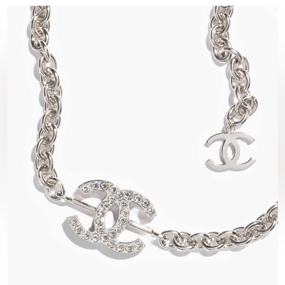 ❌SOLD❌ CHANEL 25C Silver & Crystal adjustable Choker Necklace - NEW with Tags - Picture 5 of 11